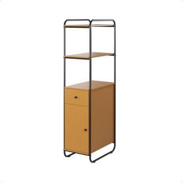 Imagem de Estante Estilo Industrial De Aço Com Gaveta E Porta Criare Canela