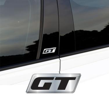 Imagem de Par Emblemas Gt Alto Relevo Gm Vectra Coluna 4,5x1,6cm Cromado