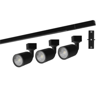 Imagem de Kit Trilho Direct Led 3000k Preto - 15090231 - Taschibra