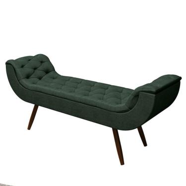 Imagem de Recamier Puff Estofado King 195 Cm Drusa Veludo Verde