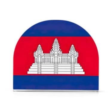 Imagem de Porta-guardanapos de almoço de acrílico com bandeira do Camboja, porta-guardanapos de convidados para banheiro, suporte de guardanapo de bar para guardanapos de papel de jantar