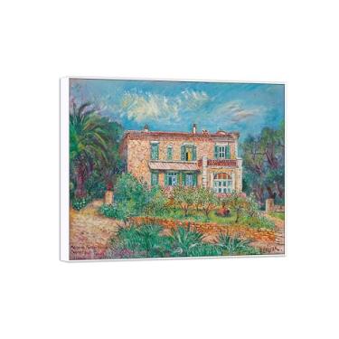 Imagem de David Burliuk Famosas impressões em tela de arte de parede prontas para pendurar Casa do pintor. Pintura com moldura branca para decoração de sala de estar 30 x 35 cm 12 x 13 polegadas