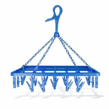 Imagem de Varal Dobrável com 24 Prendedores · Compacto e Prático · Plástico e Aço · Ideal para Roupas Pequenas – Sortido