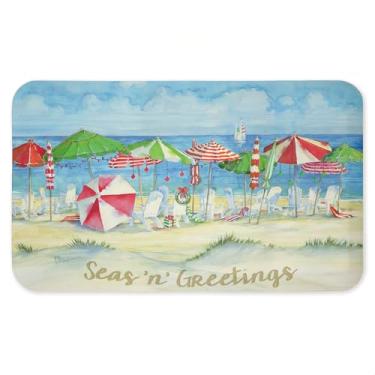 Imagem de Tapete antifadiga para praia Seas 'n' Greetings, tapete ergonômico acolchoado para cozinha e pé com suporte antiderrapante, tapete confortável ecológico, design de Paul Brent, 76 x 45 cm