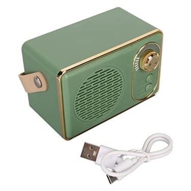 Imagem de ZJchao Alto-falante retrô, Mini Alto-falante Vintage 5.0 Com Reprodutor de Mp3 USB AUX, Pulseira de Couro, Saída de 5 W, para Presente de Festa de Acampamento, Decoração de Casa (Verde)