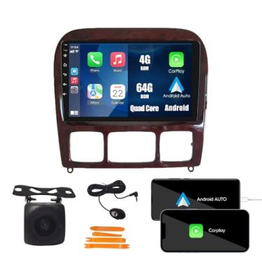 Imagem de [4G 64G] Android Car Stereo FM Radio Carplay Android Auto 22.9 cm Touchscreen Headunit Media Player com câmera reserva para Benz S Class 1999 2000 2001 2002 2003 2004 2005 2006 2007