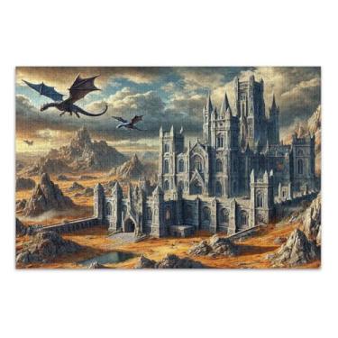 Imagem de Castle Dragons Puzzles 500 peças para adultos, jogos de quebra-cabeça para adultos, jogos para adultos e família