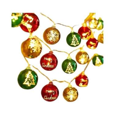 Imagem de Corda De Luzes De Natal Em Forma De Bastão De Doces, Papai Noel, Bonec