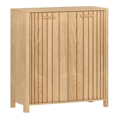 Imagem de armário de cesto de roupa suja armário de armazenamento de madeira carvalho natural