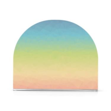Imagem de Porta-guardanapos de acrílico gradiente de cor arco-íris, suporte de toalha de papel em forma de U, para 50-60 guardanapos, porta-guardanapos quadrado