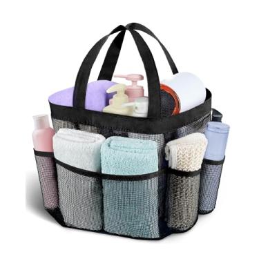 Imagem de Attmu Organizador de chuveiro de malha, portátil, de secagem rápida, bolsa de chuveiro para dormitório de faculdade essenciais, suporte de chuveiro de grande capacidade para banheiro, academia,
