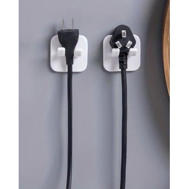 Imagem de Suporte de lâmina autoadesivo plástico à prova d'água contemporâneo, gancho de montagem na parede para tampão de barbear, toalha de roupão de fácil instalação para chuveiro, branco