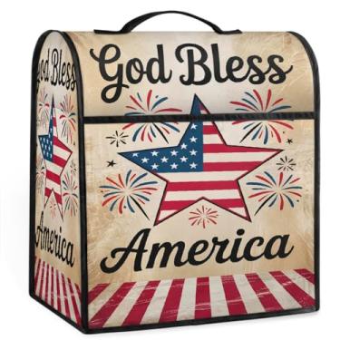 Imagem de Bandeira Americana Estrelas Kitchen Aid Mixers Capa para Batedeira 6-8 Quarts Auxílio de Cozinha Resistente à Poeira Capas Protetoras de Aparelhos para Máquina Misturadora Decoração de Festival