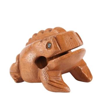 Imagem de GLOGLOW Itens Decorativos de Mesa Instrumento Musical Croaking, Madeira Maciça, Artesanato Tradicional, Decoração de Escritório Em Casa, Símbolo da Sorte Sapo de Madeira da Tailândia Nan (Nº 3 10,6CM)