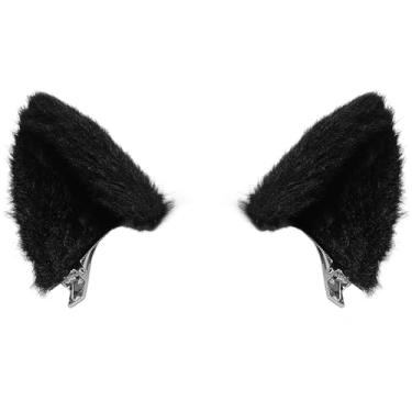 Imagem de Luwint Cat Ears Hair Clips Furry Cat Barrettes Headwear Cute Black Catwomen Hairpin Accessory for Halloween Costume Dress Anime Cosplay Party Favors