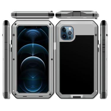 Imagem de Capa de proteção resistente de metal e alumínio para iPhone 16, 15, 14, 13, 12 mini, 11 Pro, 7, 8 Plus, XS Max, XR SE 16