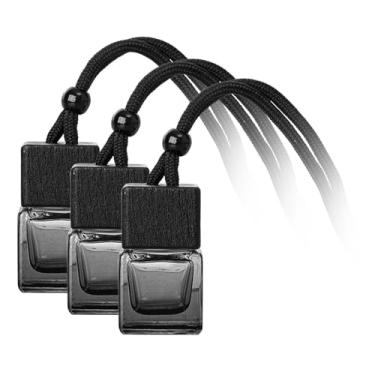 Imagem de Ｂｅｓｇａ Conjunto de 3 Frascos Difusores para Carro, Frascos Vazios para Perfume Automotivo, Enfeites Decorativos, Acessórios para Interior de Carro, Difusor D, gradiente preto, Tamanho real