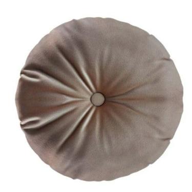 Imagem de Almofada Redonda Com Botão e Zíper Tecido Suede Liso 40x40cm almofada para cadeira para Sofá Cadeira Quarto Sala Almofada para Assento e Decoração(Bege,2)