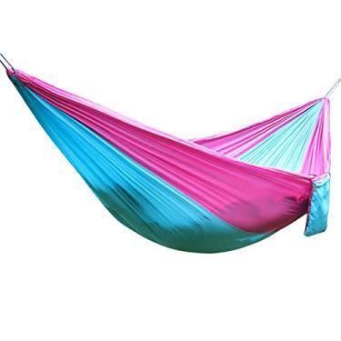 Imagem de Rede dupla de acampamento para 1 2 pessoas com alças de árvore, rede leve e portátil de nylon para paraquedas 210T para caminhadas, viagens, mochila e quintal, A, 220 x 90 cm