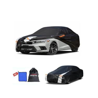 Imagem de Cotryvox Capa para carro Honda Civic 100% à prova d'água para todos os climas, presente com toalha, capa de carro sedã de 10 camadas com ajuste personalizado para Honda Civic 1993-2026, capas externas
