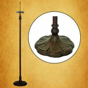Imagem de Base para luminária de chão Tiffany, compatível apenas com cúpulas de vitral de 16 a 18 polegadas (40,6 a 45,7 cm), base de ferro, base de reposição para luminária de chão antiga, 11 polegad