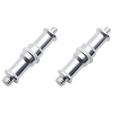 Imagem de HAJXZH 2 peças adaptador de suporte de luz de estúdio prata padrão 1/4 a 3/8 polegada conversor macho parafuso rosqueado