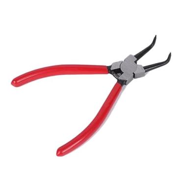 Imagem de YXQ Alicate de anel de pressão 17,8 cm 90 graus ponta forjada precisão alicate de anel interno ferramentas para instalar anel de retenção de remoção, vermelho