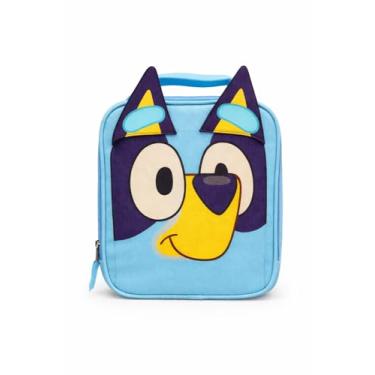 Imagem de Mochila azul ou lancheira com rosto e orelhas para livro de volta às aulas personalizada e não personalizada - 35,5 cm (lancheira não personalizada)