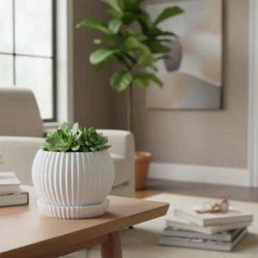 Imagem de Mini Vaso Cachepot Mini Suculenta Decoração Unitario (BRANCO)