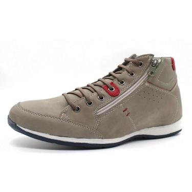 Imagem de Sapatenis Cano Alto Masculino Couro Calce Facil Elastico Detalhe Ziper Lateral Macio Solado TR-Masculino