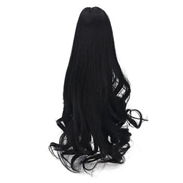 Imagem de Generic Peruca de Cabelo de Boneca Diy Longa Encaracolada Peruca Preta Natural para Acessórios de Substituição de Boneca 1/3, Fio de Alta Temperatura, Adequado para aprox. de 8 a 9 Polegadas