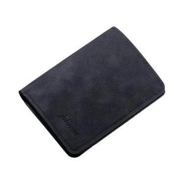 Imagem de Carteira Mini Vertical Masculina Em Couro PU Fina Porta Cartões Bolsa 