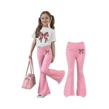 Imagem de Conjunto De Roupa Para Meninas Com Estampa De Leopardo, Top Branco E C