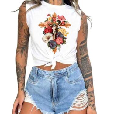 Imagem de Cropped T-Shirts Feminino Estampado Várias Estampas 53 - megan basic, 