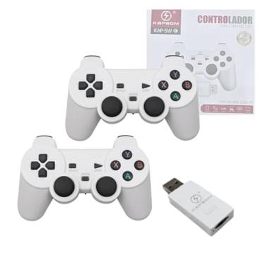 Imagem de GAME STICK Retrô Console Mini com 25.000 Jogos, 2 Controles Sem Fio 2.4G, Conexão USB, Branco, Emulador PSP PS1 N64