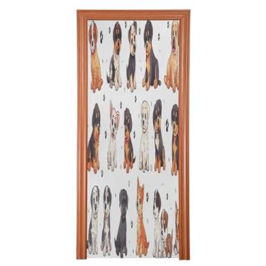 Imagem de Wassud Capa de porta de cachorro de desenho animado decoração de porta de Halloween faixa interna externa decoração de casa grande decoração de porta da frente 81 x 200 cm