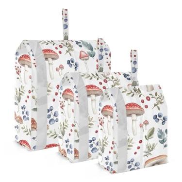 Imagem de xigua Cubos coloridos de embalagem de cogumelos para viagem, organizadores de bagagem leves, conjunto de viagem, à prova d'água, cubos de compressão para acessórios de viagem, 3 pacotes