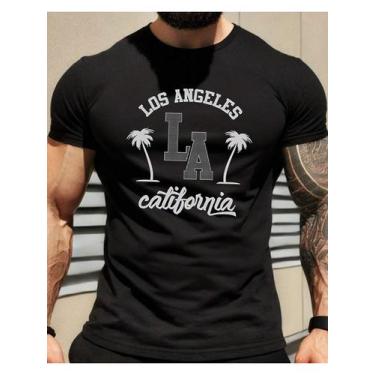 Imagem de Camiseta Masculina LA California - Algodão Premium, Estilo Casual, Pre