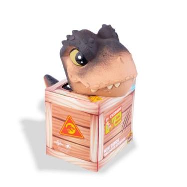 Imagem de Boneco Dinossauro Mini T Rex Jurassic World Preto Pequeno Brinquedo Ar
