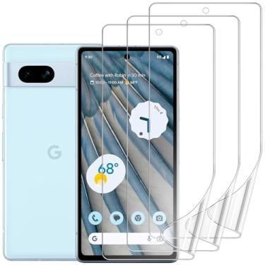 Imagem de DYNASCO Pacote com 3 protetores de tela para Google Pixel 7A 5G 15.5 cm, HD ultrafino, cobertura total, filme hidrogel TPU macio Google Pixel 7A - compatível com impressão digital, autorreparação
