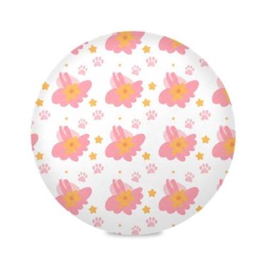 Imagem de Wassud Jogo americano com flores de estrela tapetes redondos para cozinha e jantar tapetes laváveis resistentes ao calor decoração de mesa 39 cm