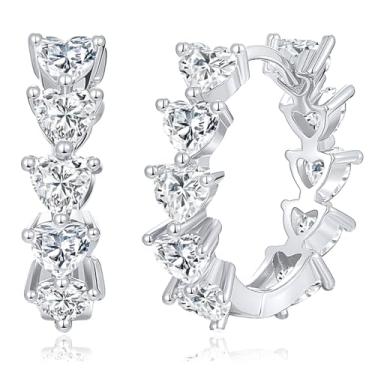 Imagem de MDFUN Brincos de argola de zircônia cúbica grandes para mulheres, modernos banhados a ouro 18 K, hipoalergênicos, 20/42 mm, Latão, Zircônia cúbica