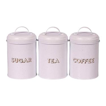 Imagem de YWJLQH Conjunto de 3 Organizadores de Recipientes para Alimentos, Potes de Ferro para Armário de Cozinha, Ideal para Guardar Alimentos, Biscoitos E Outros Ob, Style a, Tamanho real