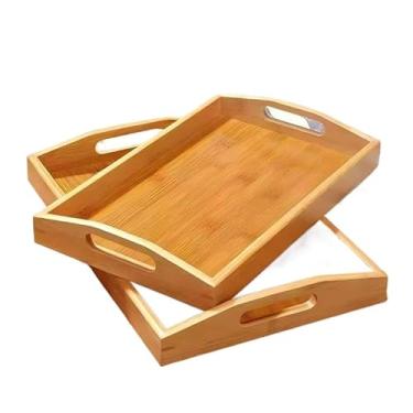 Imagem de kit 3 Bandeja Retangular De Café da Manhã Decorativa Moderna E Elegante(KIT2 de bambu)