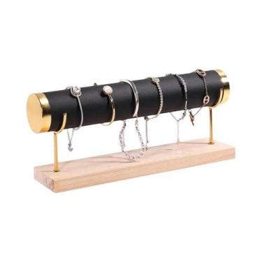 Imagem de Suporte De Madeira Para Pulseira E Colar De Camada Única Com Expositor