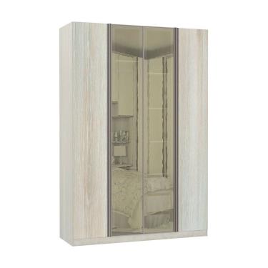 Imagem de Guarda Roupa Solteiro 4 Portas 3 Gavetas Prime Plus Com Vidro Reflecta 1,59 Cm Luciane Móveis