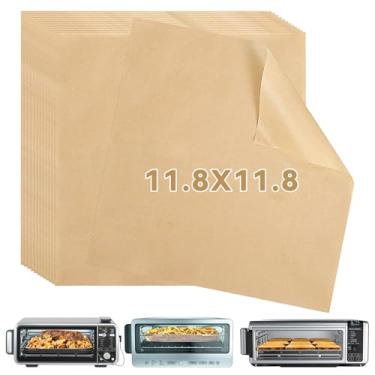 Imagem de BRIKINTE Quadrados de papel pergaminho para fritadeira a ar de 30 cm para forno Ninja Air Fryer SP101, 120 peças