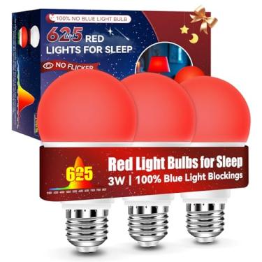 Imagem de Neporal Lâmpadas vermelhas de 625 nm para dormir 3W, 100% lâmpadas de bloqueio de luz azul para promoção de melatonina, lâmpada noturna de LED A19 equivalente a 40 W para berçário, sono, leitura