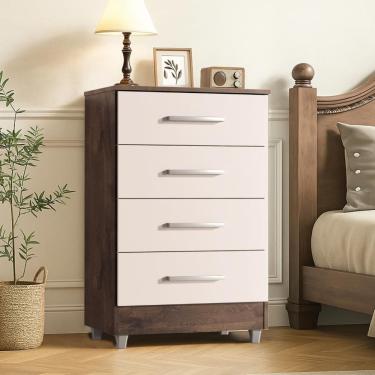 Imagem de Comoda 4 Gavetas Branco Flavia Quarta Divisão Moveis