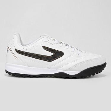 Imagem de Chuteira Society Topper Maestro Pro IV, Branco, Dourado, 42